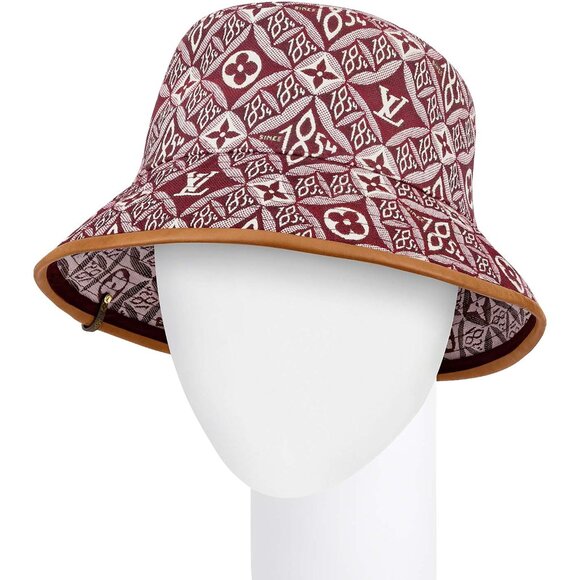 New Authentic LOUIS VUITTON Monogram Since 1854 Jacquard Bucket Hat Burgundy S - Picture 2 of 14
